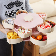 Load image into Gallery viewer, Petal-Shape Rotating Snack Box Candy Tray Food