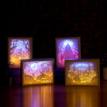 Load image into Gallery viewer, 3D Paper Carving Night Lights LED Table Lamp Bedroom Bedside Night Lights Christmas Halloween Carved Decor Lamp Birthday Gifts