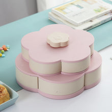 Load image into Gallery viewer, Petal-Shape Rotating Snack Box Candy Tray Food